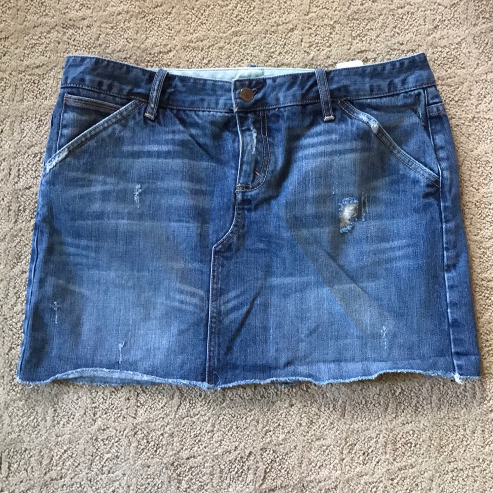 Denim distressed skirt, size 12